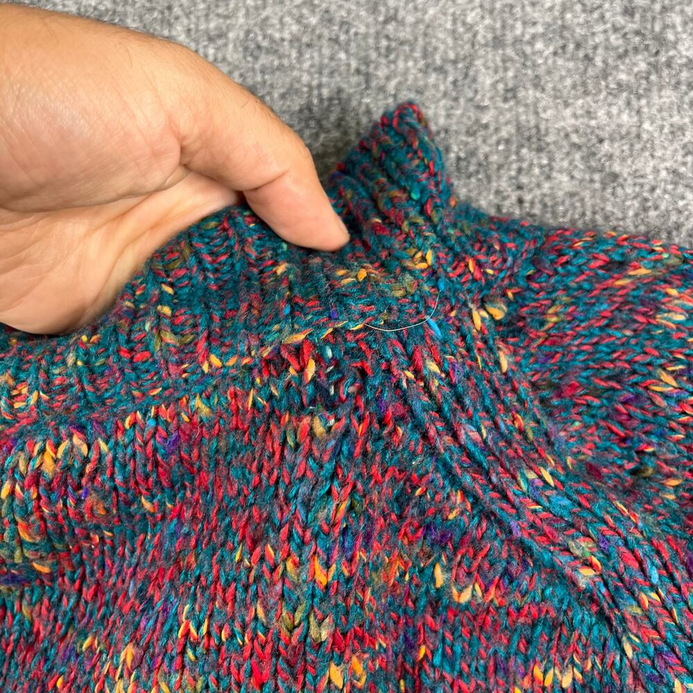 Vintage Sweater Womens Size M Multicolor Knit Mock Neck Cozy Retro Speckled - Picture 5 of 8